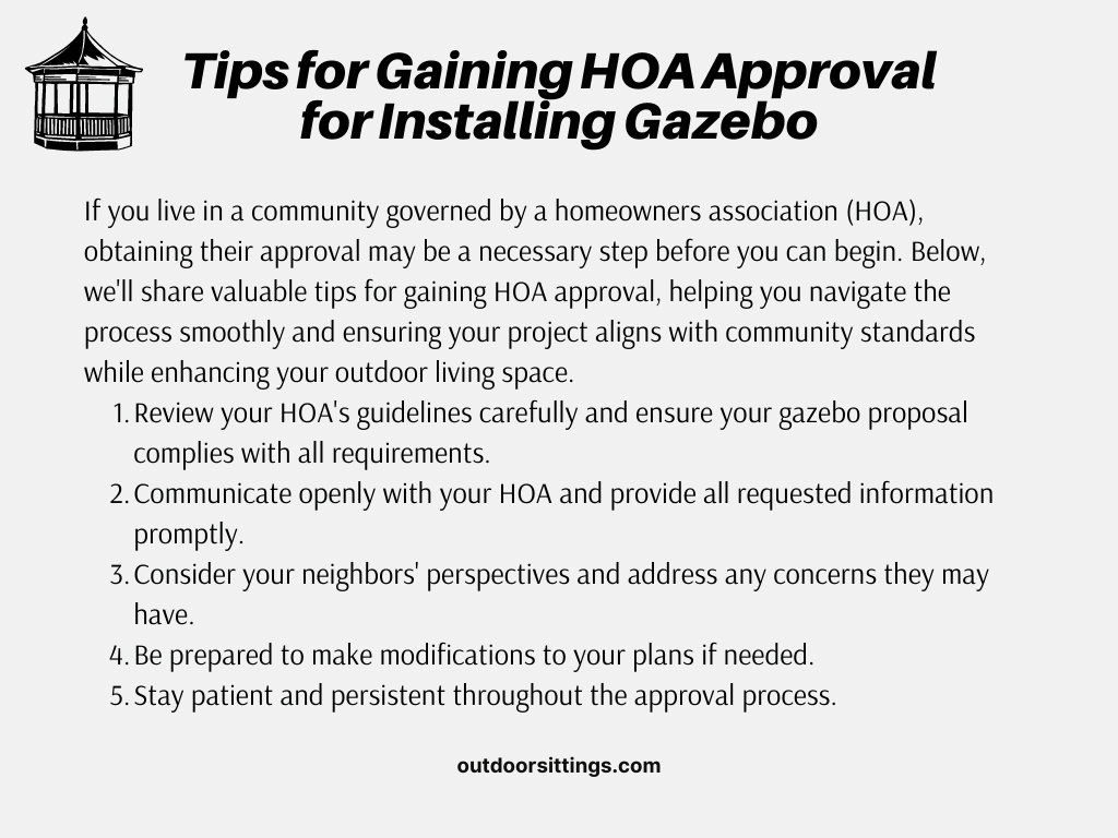 Tips for Gaining HOA Approval for Installing Gazebo